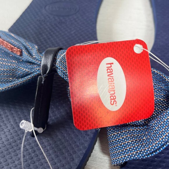 Havaianas St. Tropez Thong Sandals Womens Size 11/12W Blue New Bow - Picture 8 of 12